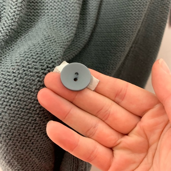 Lager 157 Knit 3/4 Sleeve Button Up Cardigan Blue - Picture 5 of 5